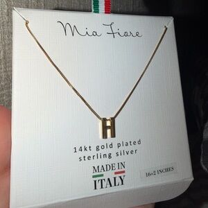 Mia Fiore 14KT Gold Overlay Sterling Silver Initial Necklace - Various Letters
